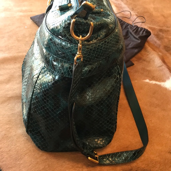 GUCCI Python Large Ride Bag Teal - Picture 5 of 8